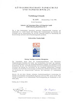 Zertifikat Montage Tankläger